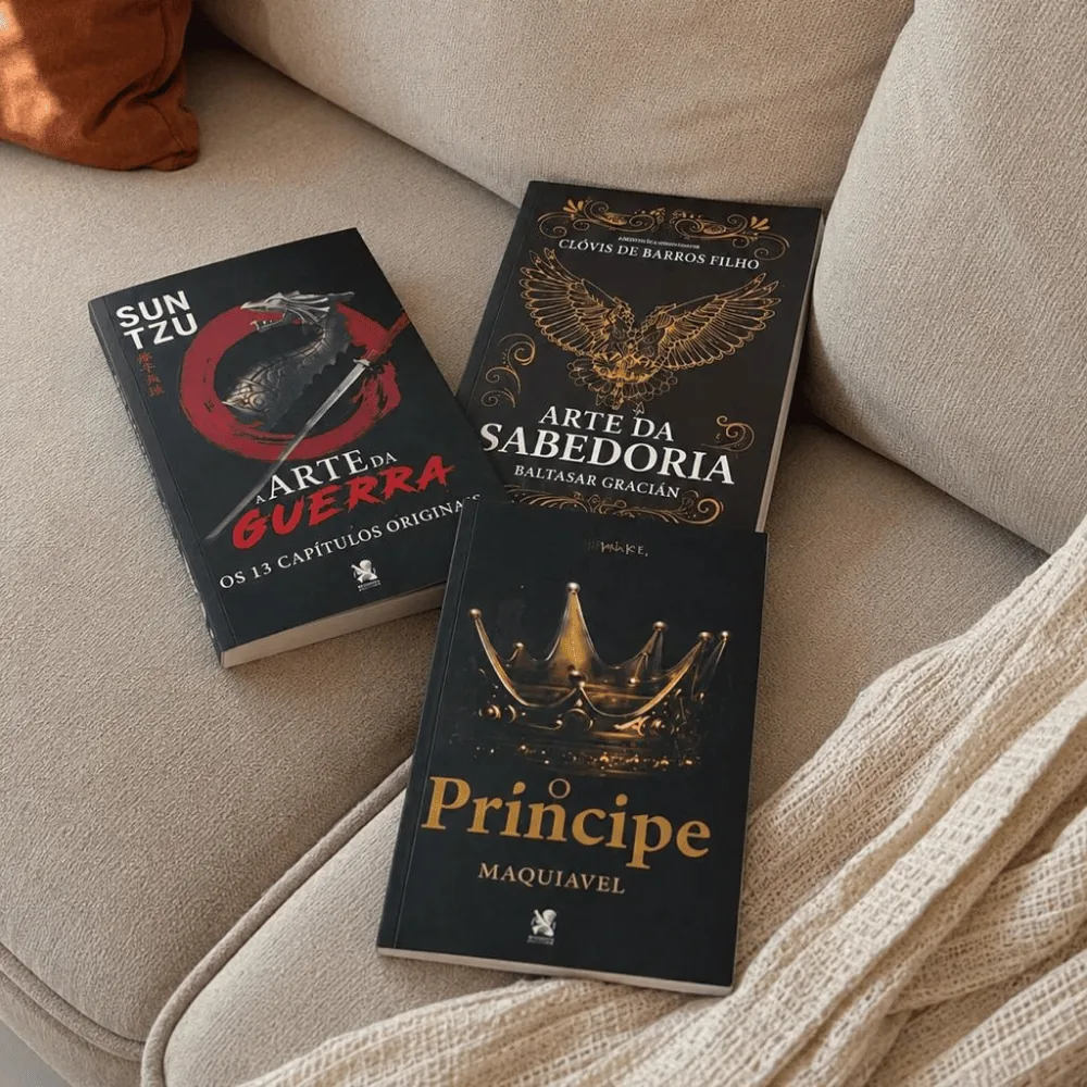 Os 3 livros do combo em ambiente real