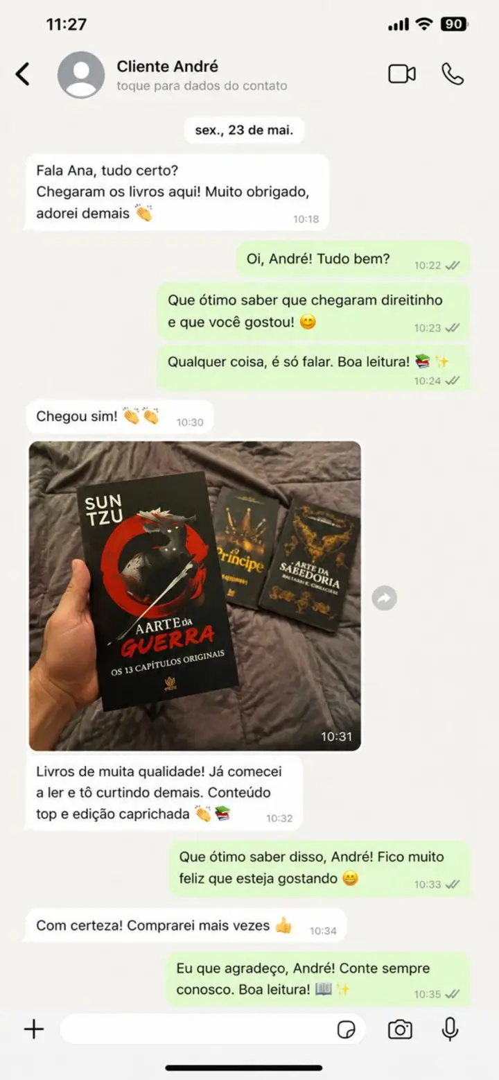 Feedback 4 de cliente via WhatsApp